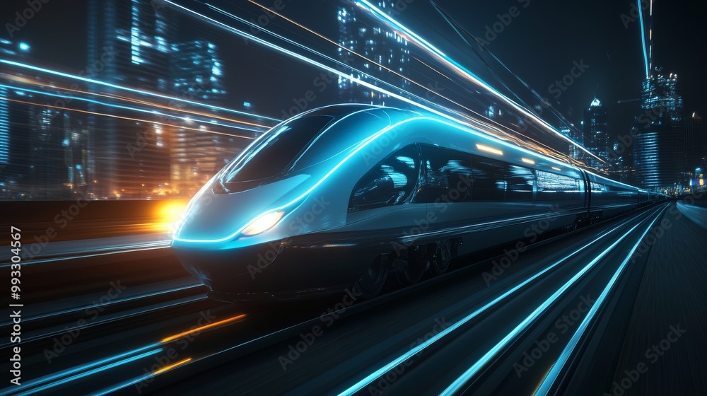 Fototapeta premium modern high-speed train railway