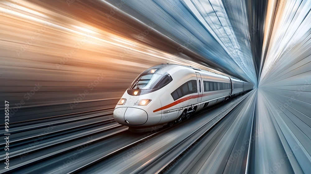 Sleek High-Speed Train Racing on Modern Tracks Sleek High-Speed Train Racing on Modern Tracks