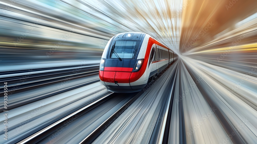 Modern High-Speed Train Racing on Tracks Modern High-Speed Train Racing on Tracks