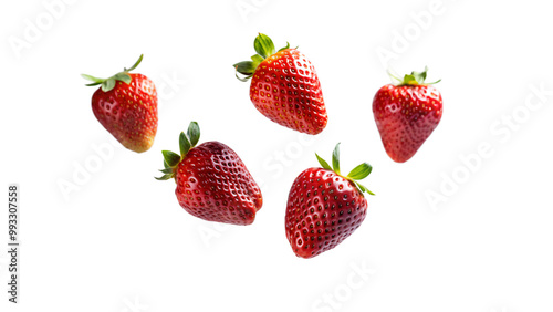 Strawberries photo on white background