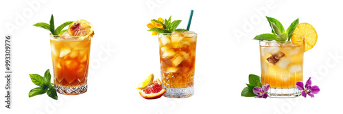 Mai tai cocktail isolated on white background  photo