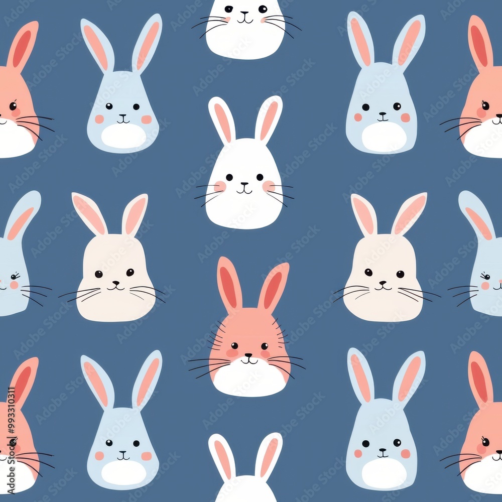 Cute Easter Bunny Set in a Fun Cartoon Style with Colorful Eggs and Carrots, Perfect for Spring Celebrations Cute Easter Bunny Set in a Fun Cartoon Style with Colorful Eggs and Carrots, Perfect for Spring Celebrations