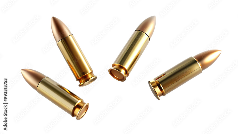 Isolated rifle bullets white background Isolated rifle bullets white background