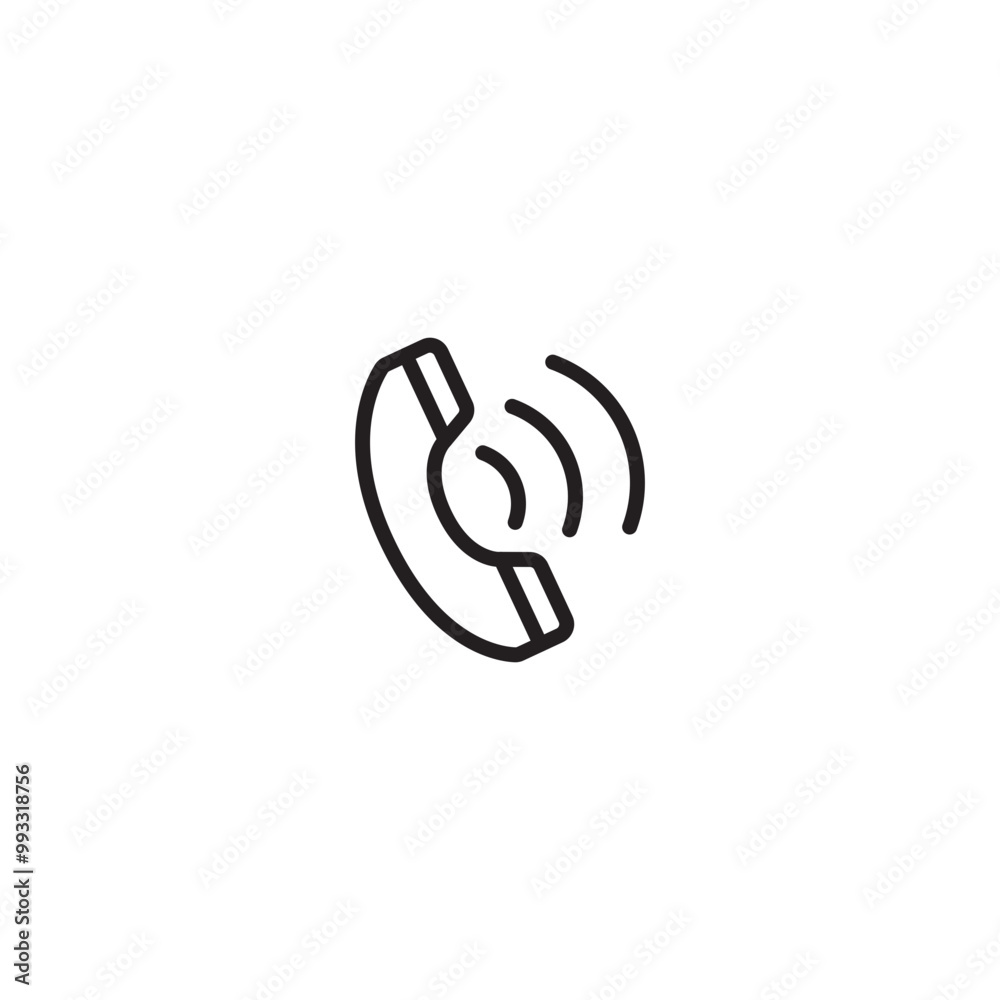 A line drawing of a ringing telephone. A minimalist illustration of a telephone with a series of waves emanating from it, indicating an incoming call. Icon representing an incoming call. Editable icon A line drawing of a ringing telephone. A minimalist illustration of a telephone with a series of waves emanating from it, indicating an incoming call. Icon representing an incoming call. Editable icon