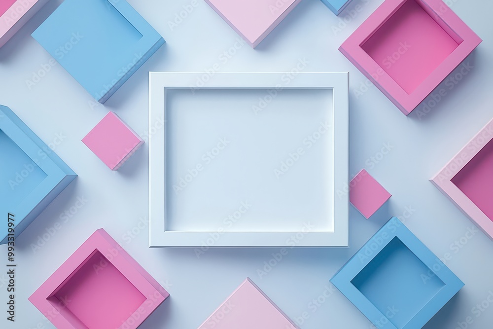 Abstract geometric design with pastel colored square shapes creating a modern and minimalist background theme Abstract geometric design with pastel colored square shapes creating a modern and minimalist background theme