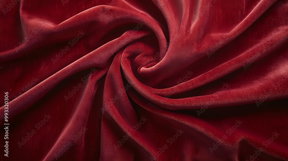Fototapeta premium Luxurious velvet fabric in deep red