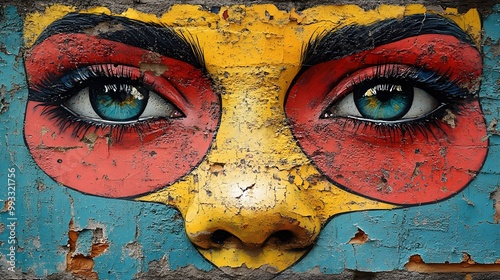 Vibrant graffiti art on a textured wall