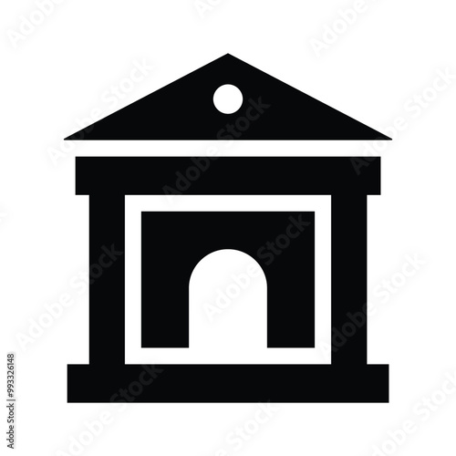 Bank building icon in modern style, ready to use vector