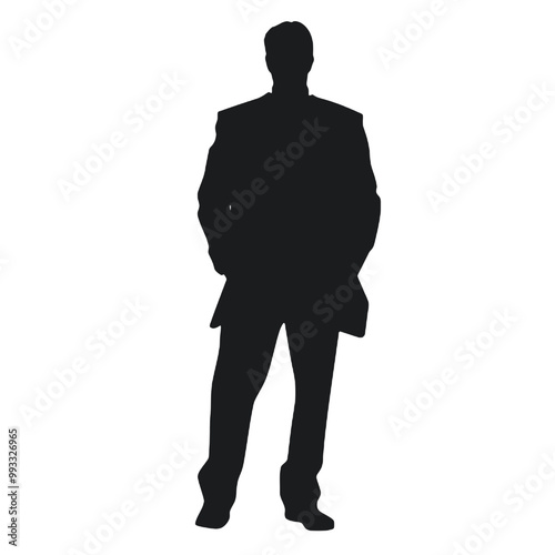 Man in Sports Jacket Silhouette Vector Illustration Transparent Background