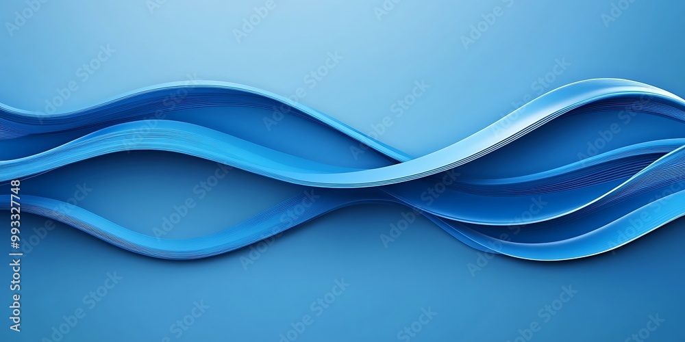Obraz premium Abstract blue waves creating a smooth, flowing design.