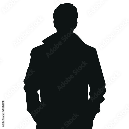 Man in Blazer Silhouette Vector Illustration Transparent Background