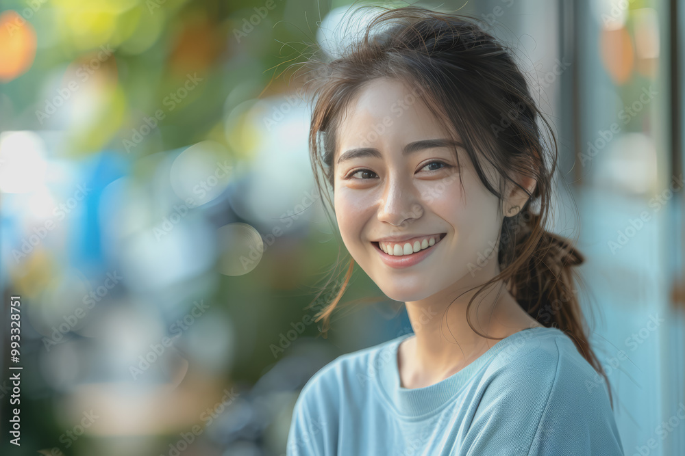 Happy young Asian woman organizing urban lifestyle group play and talk friendship day. Happy young Asian woman organizing urban lifestyle group play and talk friendship day.