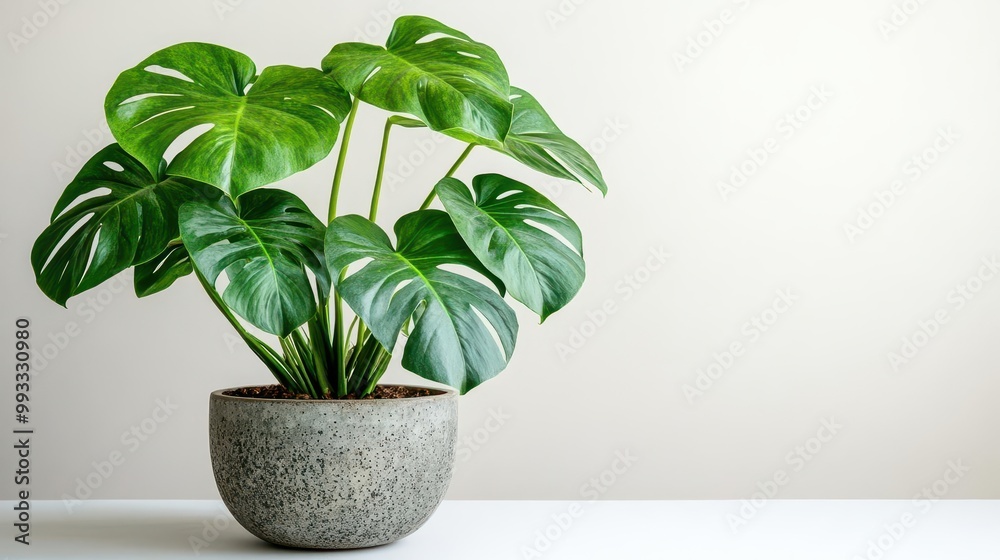 lush tropical monstera plant thriving in a modern pot isolated against a clean white background showcasing the beauty of indoor gardening and contemporary decor lush tropical monstera plant thriving in a modern pot isolated against a clean white background showcasing the beauty of indoor gardening and contemporary decor