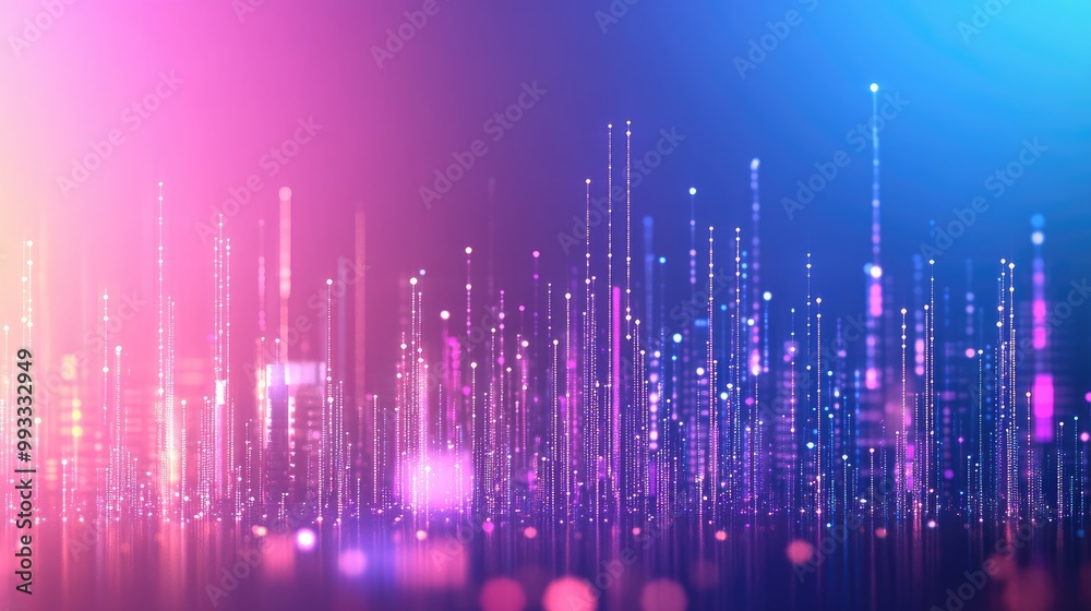 Abstract dotted connections through gradient lines representing a smart city concept Abstract dotted connections through gradient lines representing a smart city concept