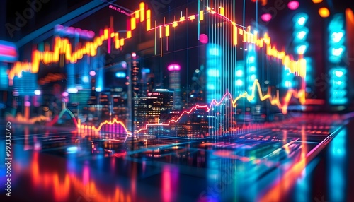 Vibrant neon-lit stock market display highlighting Private Credit, capturing financial data, investment trends, and the evolving private lending landscape