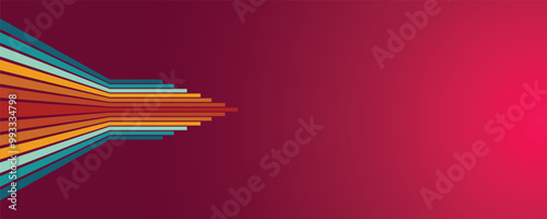 Vector Retro futurism Abstract poster design in trendy retro line style Modern art poster, retro vintage style 90s stripes background template lines shapes vector design