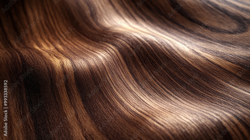 Abstract Wavy Wooden Texture Background - Brown Wood Grain Pattern