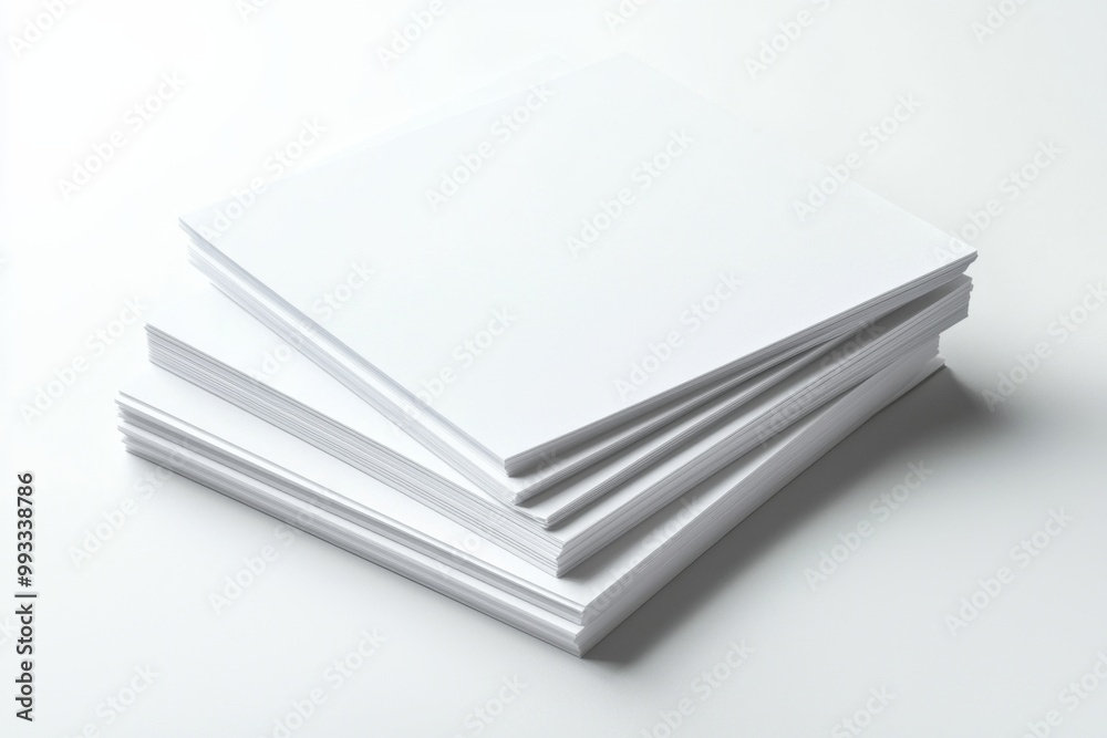 Blank A4 Stacked Paper Mockup isolated created with Generative AI Blank A4 Stacked Paper Mockup isolated created with Generative AI