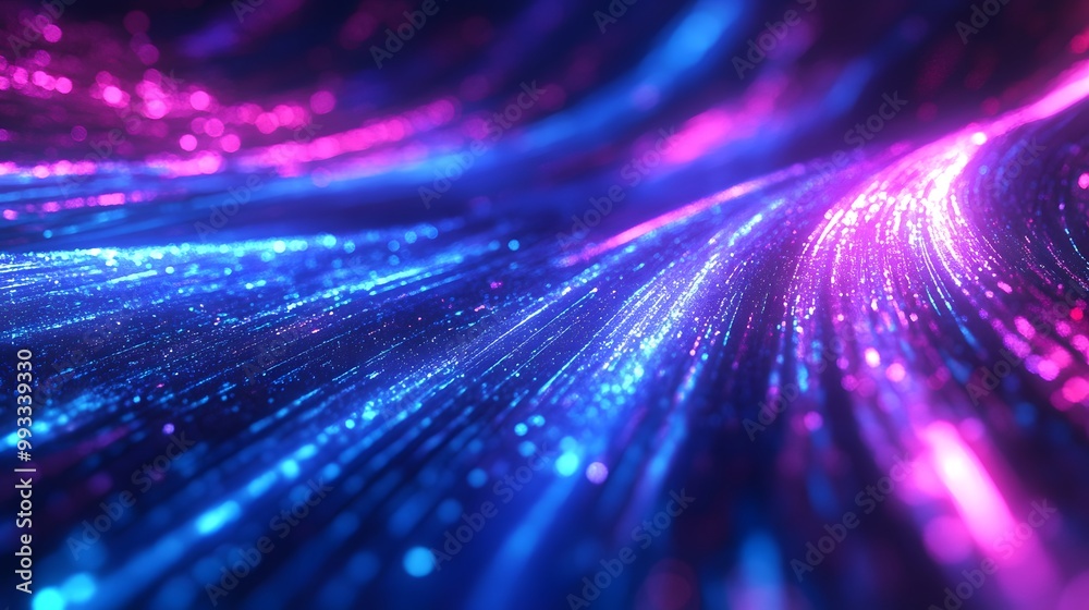 Abstract Neon Lights Streaks with Blurred Bokeh Abstract Neon Lights Streaks with Blurred Bokeh