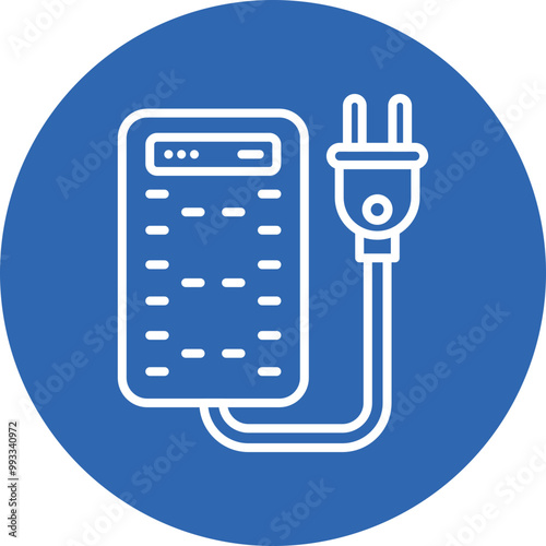 Surge Protector line circle icon