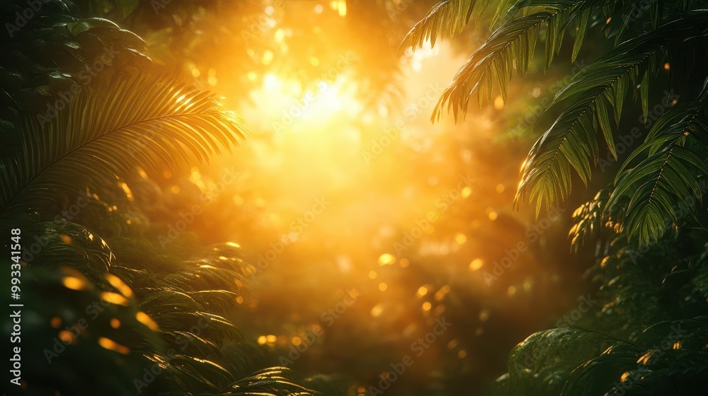 monkey gracefully swinging through the verdant jungle as the sun sets casting golden light on the lush greenery capturing a moment of wild freedom and vibrant life