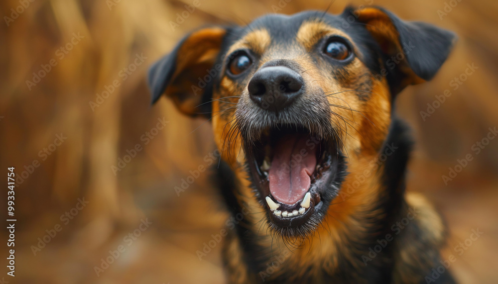 portrait of a barking dog portrait of a barking dog