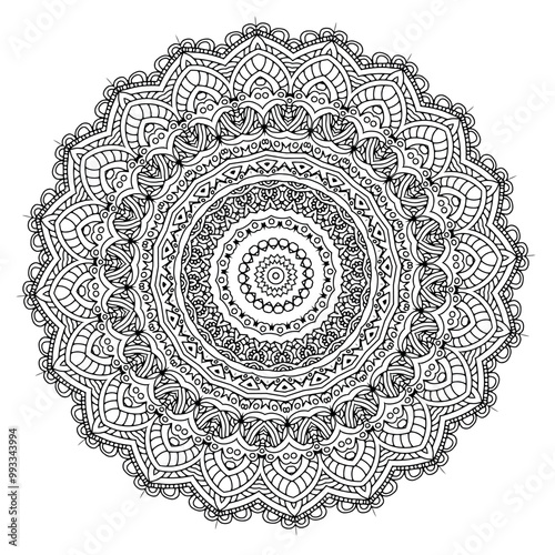 Abstract mandala coloring pages