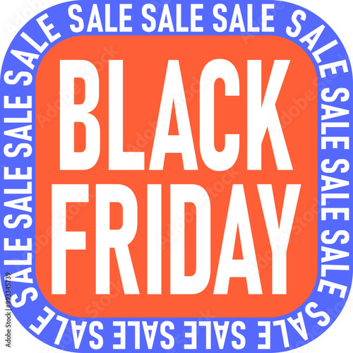 Black Friday Sale Text Label Sticker
