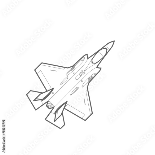 F-35 Lightning II model. War plane icon. illustration of a f-35 .