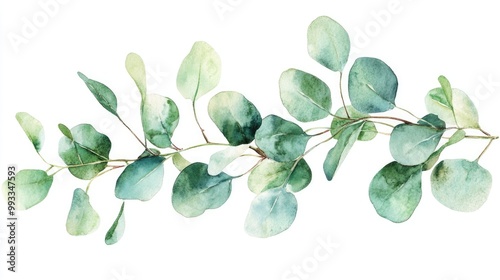 Eucalyptus leaves illustration adds a touch of organic elegance to invitations greeting cards and branding materials