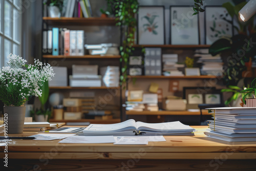 Wallpaper Mural A bunch of documents on the desk in the minimalistic office. Torontodigital.ca