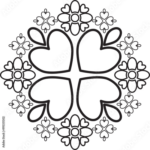 flower petals coloring page