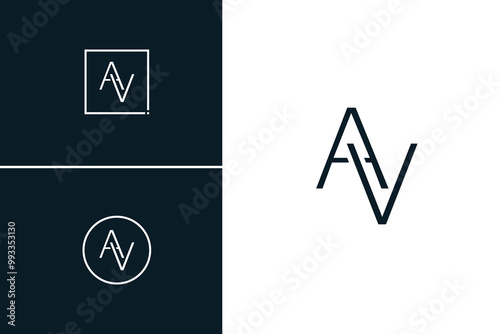 Vector Template for Initial Letter AV Logo - Elegant Monogram Logo for Alphabet A and V