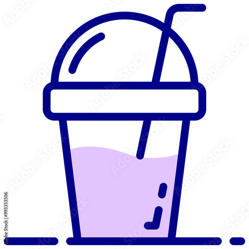 milkshake mixed outline vector icon