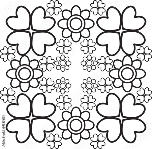 flower petals coloring page