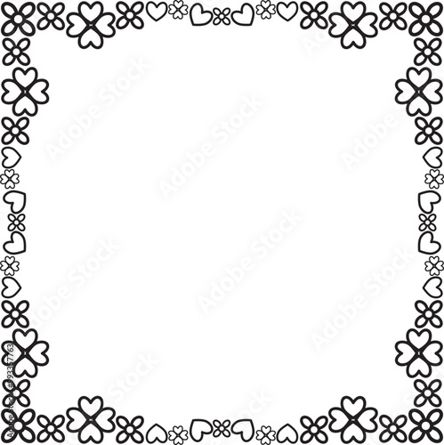 black and white floral frame