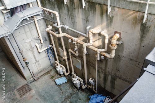 Old piping in a building