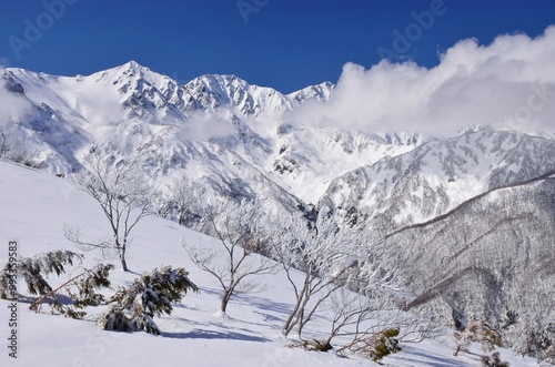 Winter scenery in Hakuba snow resort, Nagano photo