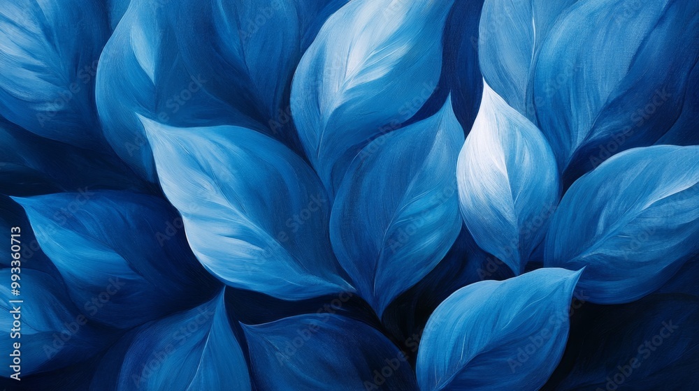 Blue Abstract Leaves. Blue Abstract Leaves.