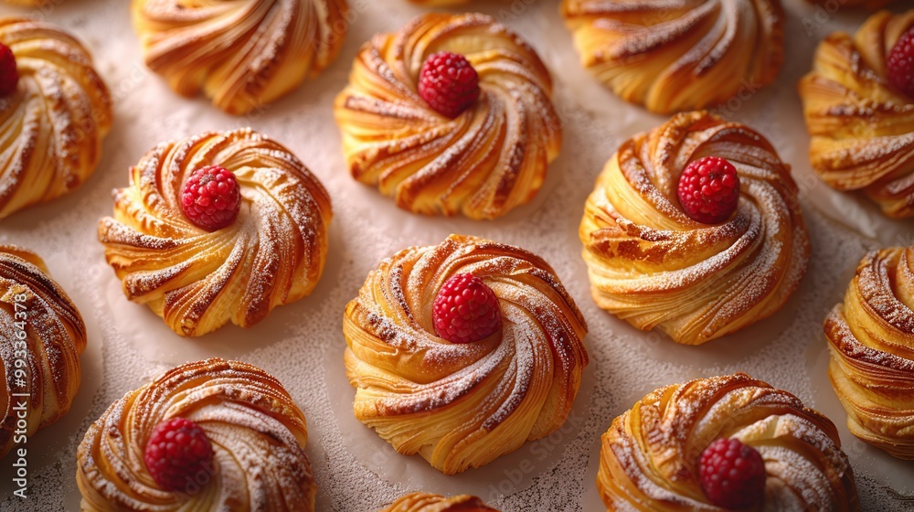 Delicious Pastry with Raspberry Topping Delicious Pastry with Raspberry Topping