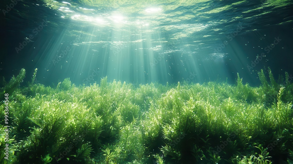 serene underwater scene featuring a lush seabed filled with vibrant green seagrass sunlight filtering through the water showcasing the beauty of aquatic life serene underwater scene featuring a lush seabed filled with vibrant green seagrass sunlight filtering through the water showcasing the beauty of aquatic life