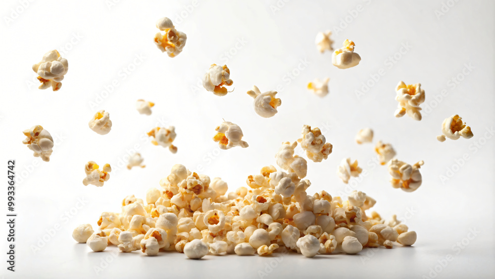 popcorn on white background popcorn on white background