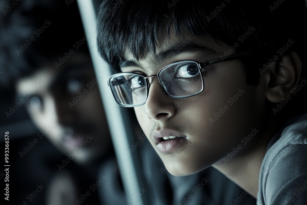 A teenage Asian boy assembling a smartphone or computer in a factory, generative stock A teenage Asian boy assembling a smartphone or computer in a factory, generative stock