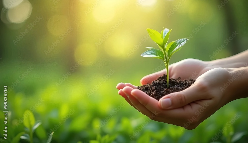 Environment Earth Day In the hands of trees growing seedlings. Bokeh green Background, human hand holding tree on nature field grass. Forest conservation concept Environment Earth Day In the hands of trees growing seedlings. Bokeh green Background, human hand holding tree on nature field grass. Forest conservation concept