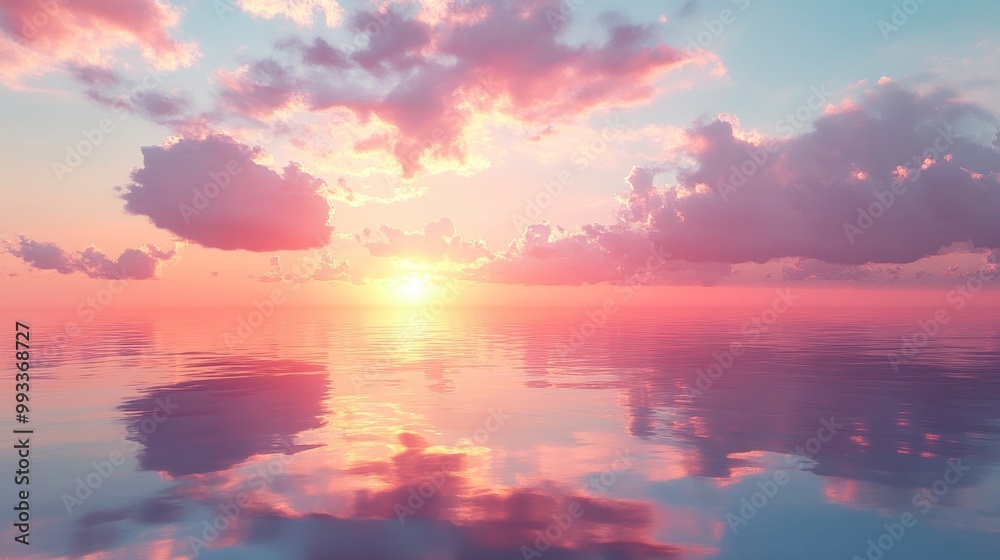 Naklejka premium Pink Sunset Reflection.