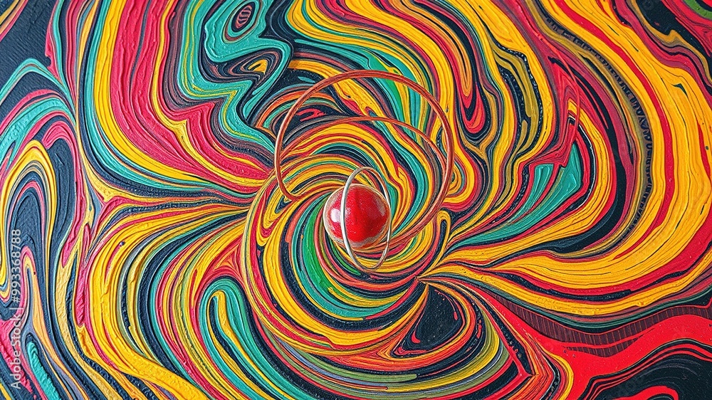 A 3D computer-generated model illustrating the shape and orientation of a d orbital in an atom, with electron density visualized as swirling colors and patterns. A 3D computer-generated model illustrating the shape and orientation of a d orbital in an atom, with electron density visualized as swirling colors and patterns.