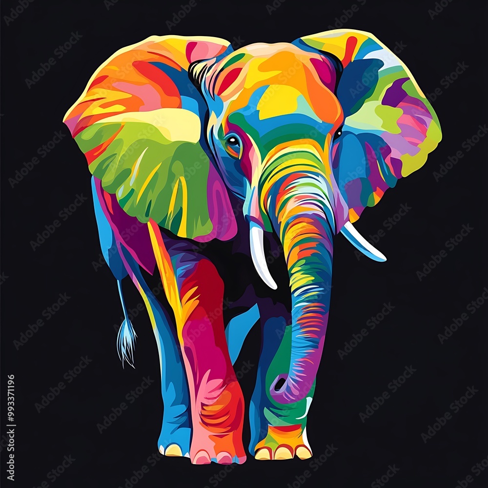 Obraz premium A Colorful Abstract Elephant Illustration