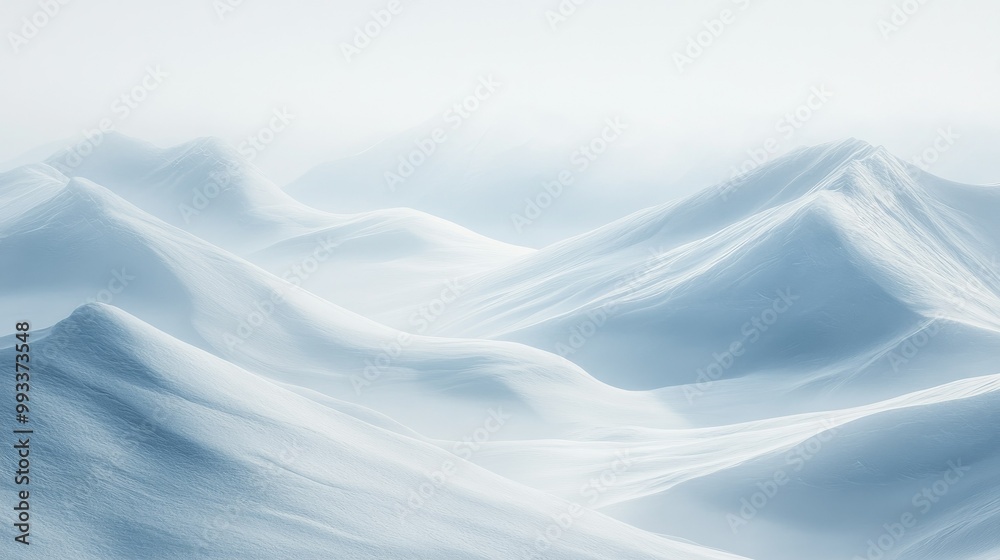 Soft snow draping over mountain ridges, creating a pristine and serene winter scene with copy space. No people, quiet and calm Soft snow draping over mountain ridges, creating a pristine and serene winter scene with copy space. No people, quiet and calm