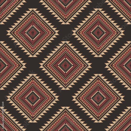 Vintage abstract tribal geometric seamless Ethnic pattern.