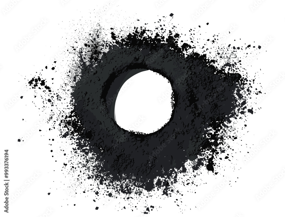 Pulver black in circle shape with hole vector illustration, black ...